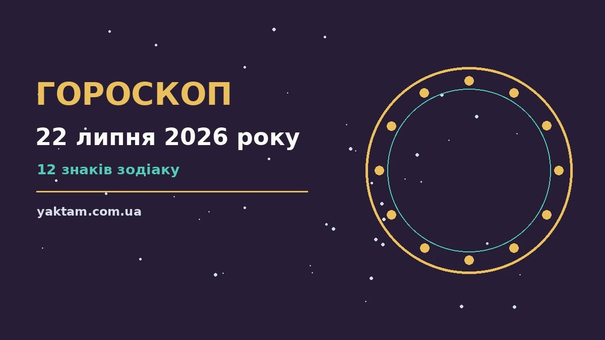 Гороскоп на 22 липня 2026 року: що варто врахувати для роботи, дому й кохання