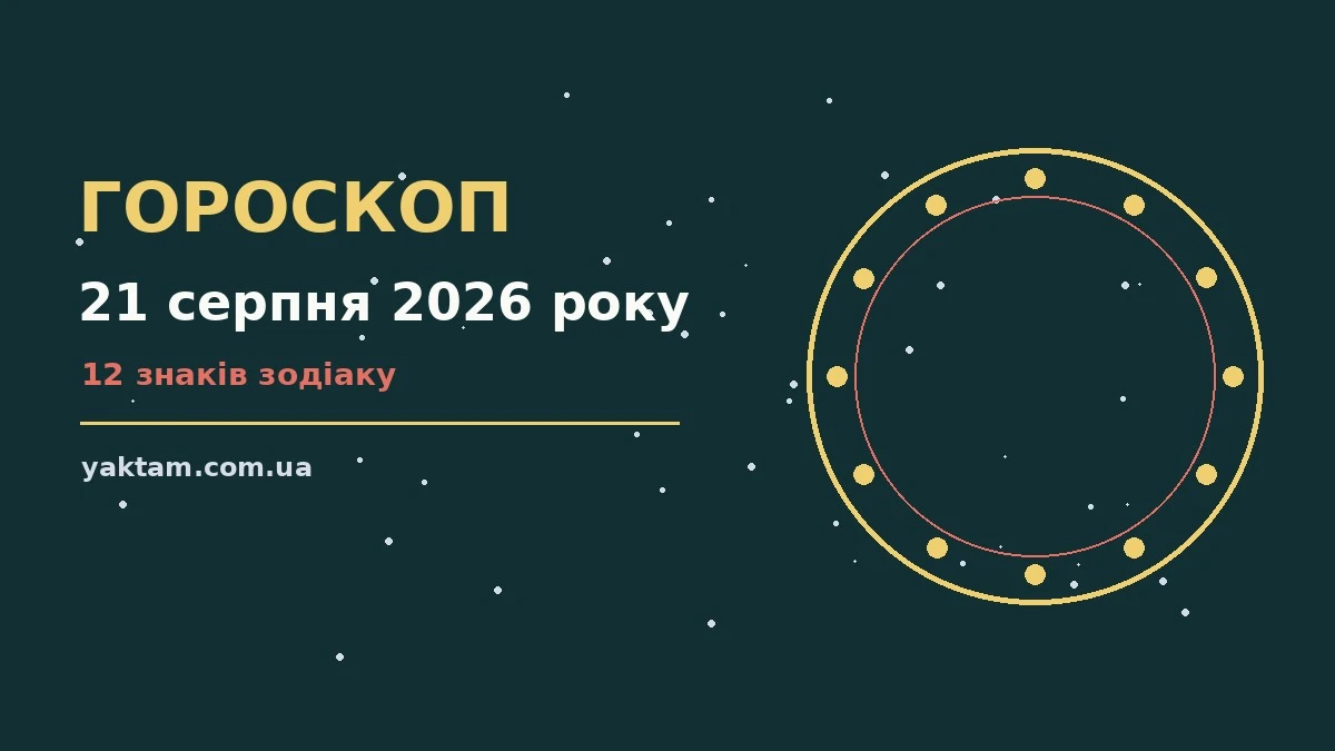 Гороскоп на 21 серпня 2026 року: що варто врахувати для роботи, дому й кохання