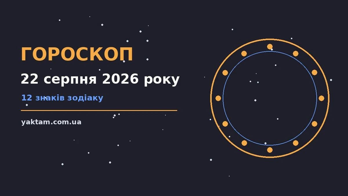 Гороскоп на 22 серпня 2026 року: що варто врахувати для роботи, дому й кохання