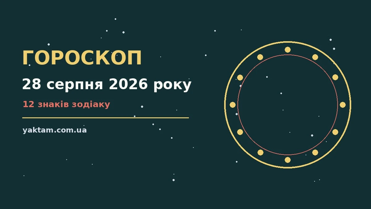 Гороскоп на 28 серпня 2026 року: що варто врахувати для роботи, дому й кохання