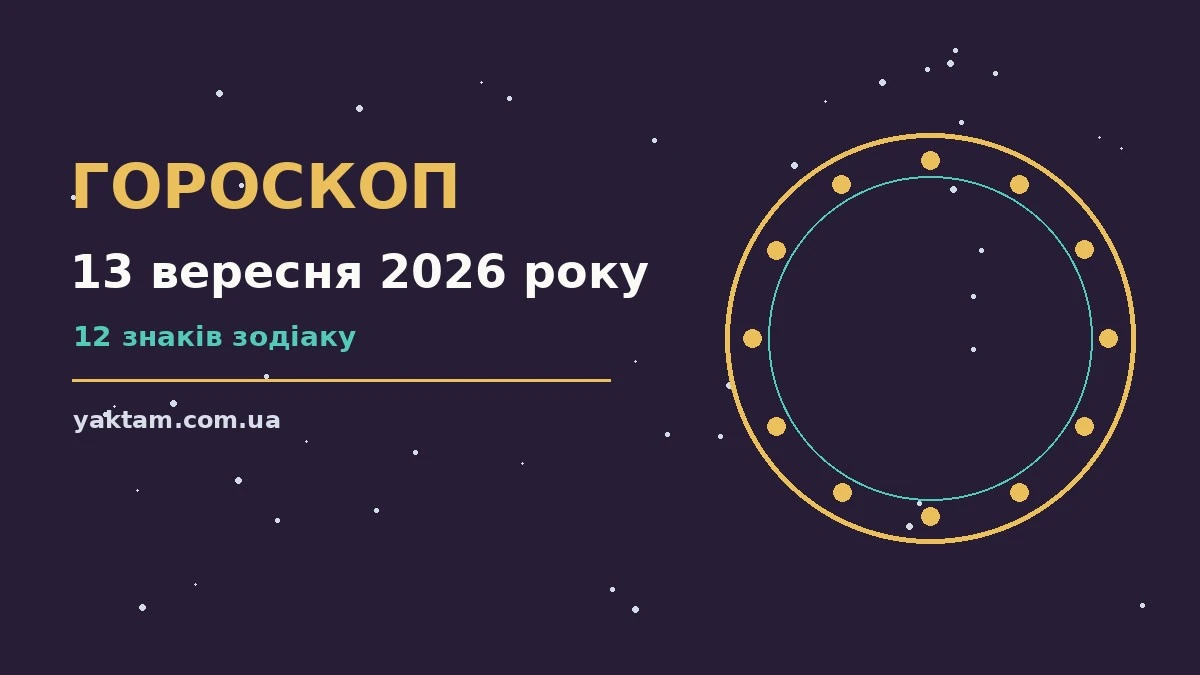 Гороскоп на 13 вересня 2026 року: що варто врахувати для роботи, дому й кохання